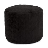Howard Elliott Collection Tall Pouf Angora Ebony