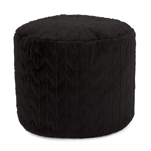 Howard Elliott Collection Tall Pouf Angora Ebony