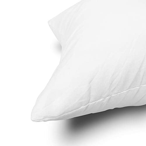 EDOW Throw Pillow Inserts, Set of 2 Lightweight Down Alternative Polyester Pillow, Couch Cushion, Sham Stuffer, Machine Washable. (White, 26x26)