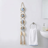 flangairy Coastal Wall Decor 3d Seashell Starfish Conch Wall Hanging Beach Nautical Ocean Theme Bathroom Home Decorations Sea Shell Art