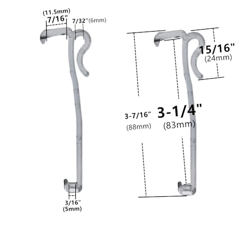 Valance Clips 6pcs 3-1/4'' Window Blinds Hidden Clip Clear Plastic for Horizontal Blinds Valance Retainer Holder