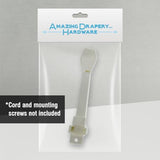 Amazing Drapery Hardware Spring Loaded Cord Tensioner for Cord Loops - Ivory, Wall or Floor Mount - 1 Pack