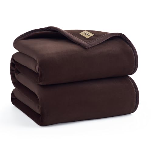 UGG Coco King Bed Blanket, Fleece Blanket, 110" x 92", Brown (Burnt Cedar)