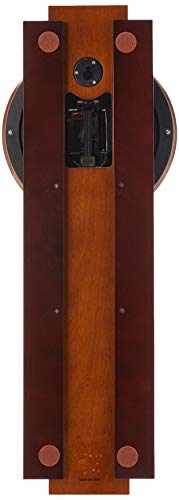 Bulova C3383 Avent Wall Clock | Two-Tone Wooden Case with Slow-Swing Pendulum | Arabic Numerals | Personalization Plate | 23.5" Height