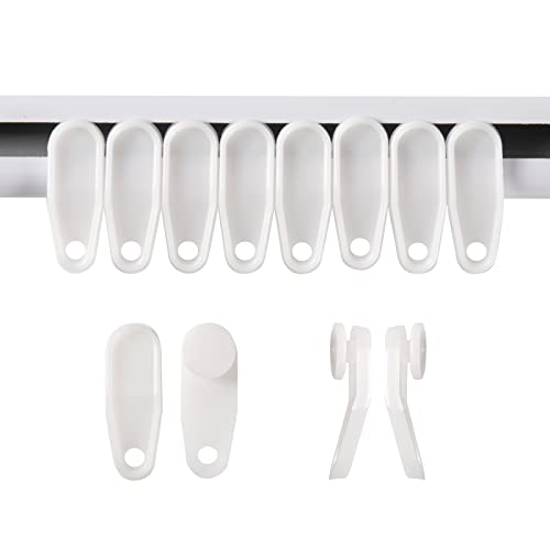 White Traverse Rod Slides Curtain Track Glider Hooks for Curtains(50 Pack)…