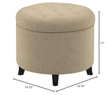 Convenience Concepts Designs4Comfort Storage Ottoman, Tan Fabric