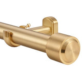 Heavy Duty Curtain Rods, 1 1/8 Inch Diameter Single Curtain Rod 144-240Inch(12-20ft) Extendable Length for Large Windows with End Caps Adjustable Modern Brackets-Warm Gold
