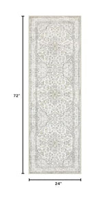 Lahome Oriental Bathroom Runner Rug,Washable 2x6 Beige Kitchen Runner Rug Non Skid Hallway Runner,Ultra-Thin Soft Rug Boho Indoor Floor Carpet Runner 6ft for Bedroom Entrway Laundry Room Helena