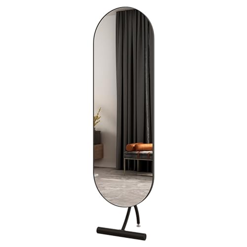 Decorative Full-Length Dressing Mirror, Household Floor-Standing, Bedroom Fitting for Living Room(Black)