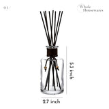 WHOLE HOUSEWARES Set of 4 Diffuser Bottles with Sticks - 7.5oz Empty Glass Diffuser Bottle for Essential Oils - Oil Diffusers Container with 32pcs Reed Sticks for Aromatherapy and Home Fragrance