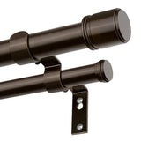 Double Curtain Rod 72 to 144 Inch, HOTOZON 1 Inch Heavy Duty Double Curtain Rods for Windows 60 to 140 Inches(5-11.6 ft), Telescoping Drapery Rod with Simple End Finials, Bronze