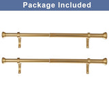 2 Pack Telescoping Curtain Rods, Side Curtain Rods 1Inch Diameter Drapery Rods 12-20Inch Length Adjustable Rod with Brackets Window Treatment-Warm Gold