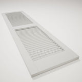 Ekena Millwork Lifetime Vinyl LL1S12X05200WH Standard Cathedral Top Center Mullion, Open Louver Vinyl Shutters, w/Installation Shutter-Lok's & Matching Screws (Per Pair), 12"W x 52"H, White