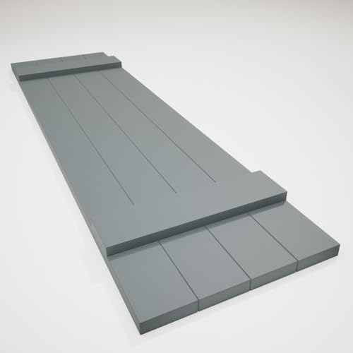 14"W x 37"H Mid-America Vinyl, TailorMade Four Board Joined (2 Batten), Board-n-Batten Shutters, w/Installation Shutter-Lok's (Per Pair), 419 - Storm Cloud