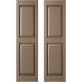 12 in. W x 43 in. H Builders Edge, TailorMade Two Equal Panels, Raised Panel Shutters, Includes Matching Installation Spikes (Per Pair), 385 - French Roast