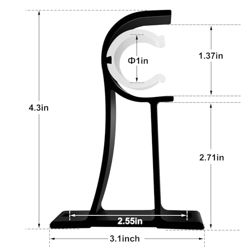 KOLAKO Curtain Rod Bracket, Heavy Duty Curtain Rod Holders Single Decorative Rod Hooks Hanger for 1 Inch Dia Rod, Black 4 Pack
