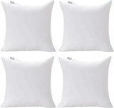 Acanva 16 x 16 Premium Polyester Stuffer Square Form Sham Throw Pillow Inserts, 4 Count (Pack of 1), White