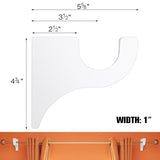 Briwooody 2 Pack Wooden Curtain Rod Brackets Curtain Rod Holder Wood Brackets Classics 3 1/2" Return Bracket for 2" Pole (White)