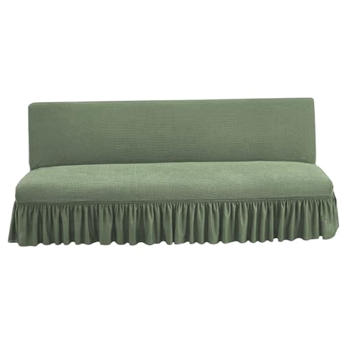 Futon Couch Cover|Futon Cover Stretch Mattress Thicken Armless Sofa with Skirt Soft Covers Non-Slip Slipcovers Washable Couch for Home