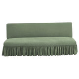 Futon Couch Cover|Futon Cover Stretch Mattress Thicken Armless Sofa with Skirt Soft Covers Non-Slip Slipcovers Washable Couch for Home
