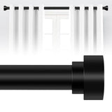 HEI!DEAR Black Adjustable Curtain Rods for Windows:48-84 Inch,1 Inch Heavy Duty Curtain Rod for Bedroom Living Room,Matte Black Iron Easy Install Modern Decorative Window Treatment Single Rods,30-84"