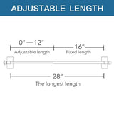 H.VERSAILTEX 2 PACK Magnetic Curtain Rods for Metal Doors Multi-Use Rods for Small Windows Cafe Sidelight and Iron Steel Places, Tool Free with Square Finials (Adjust from 16 to 28 Inch, Cocoa)