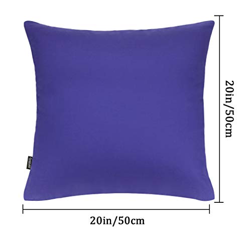 6 Pack Decorative 100% Cotton Pillow Covers Square Cushion Cover Solid Christmas DIY Throw Pillowcase for Home Bed Sofa Thanksgiving Day,Dark Blue,6 Pack-20" x 20"/50x50cm