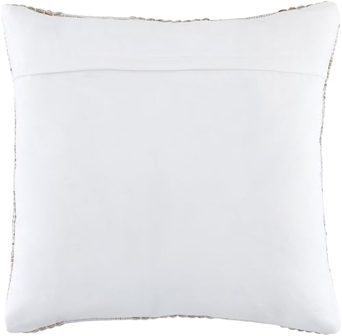 Livabliss x Galey Alix Katalina Indoor/Outdoor Accent Pillow Cover with Poly Insert, 20" L x 20" W, Beige/Checkered