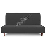 Easy-Going 100% Waterproof Futon Cover, Dual Waterproof Couch Cover for Futon, Stretch Jacquard Sofa Cover, Leakproof Furniture Protector for Kids, Pets, Dog and Cat, Dark Gray