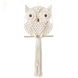 Achart Owl Macrame Wall Hanging-Hand Woven Boho Tapestry-Macrame Wall Decor -Owl Decor for Bedroom, Living Room, Nursery (Beige-Small)