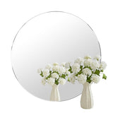 20'' Glass Round Mirror for Wall Decor, Wall Mounted Circle Mirror with Adhesive Tapes for Bathroom, Living Room, Vanity, Bedroom, Entryway, Over Sink, Hallway, Home Decor