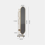 Decorative Luxury Rotating Coat Rack Integrated Marble Floor Mirror for Bedroom and Entryway Full-Length for Living Room