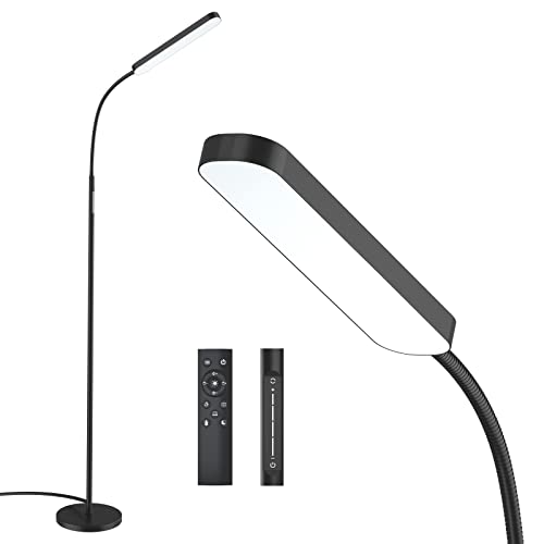 Floor lamp, 15w/1000lm Bright LED Floor Lamp with Stepless Adjustable 3000K-6000K Colors and Dimmer, Remote and Touch Control, Adjustable Floor Lamp for Living Room