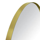 TEHOME Brushed Gold Oval Bathroom Mirror 20x40'' Pill Shaped Oblong Vanity Mirror Metal Framed Capsule Mirror for Wall in Stainless Steel Rounded Mirrors for Wall Mounted