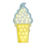 Ice Cream Valentine Romance Atmosphere Light, Party Wedding Birthday Party Decoration Kids' Room Battery Operated LED Night Lights (Blue and Yellow)