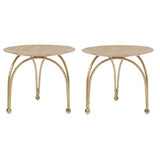 Hosley® Iron Pillar Candle Holders 4 Inch Diameter Tripod Stand Table Centrepiece Perfect for Home Decor, Wedding, Parties, Living Room Pack of 2, Gold