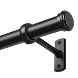 Black Curtain Rod 72-144 Inch, 1" Diameter Curtain Rods for Windows, Heavy Duty Long Drapery Rod with Brackets for Bedroom, Living Room, Kitchen, Patio