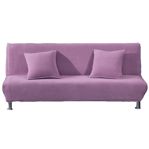 Modern Futon Cover Stretch Armless Sofa Bed, Anti-Slip Futon Slip Covers Armless, Removable Futon Cover for Sofa Bed Without Arms, Solid Color Sofa Slipcover Protector, Washable,G,S1