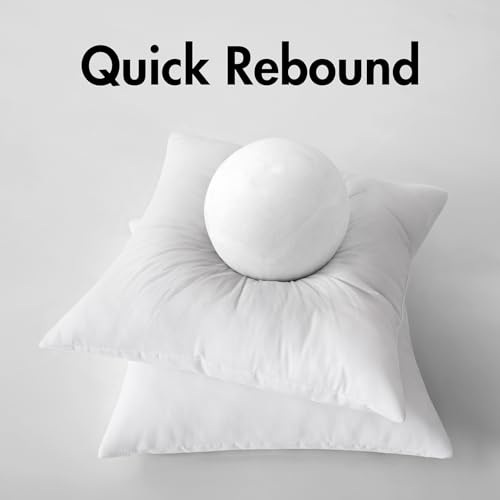 MIULEE Shredded Memory Foam Pillow Inserts, Set of 2 18x18 Premium Filling Decorative Throw Pillows, Soft Support Stuffer for Sofa Bed Living Room