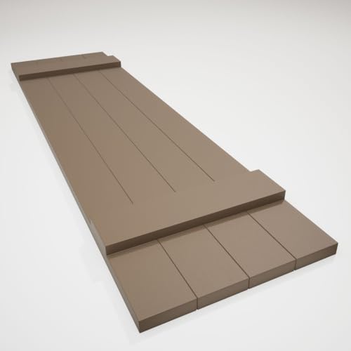 14"W x 49"H Lifetime Vinyl, TailorMade Four Board Joined (2 Batten), Board-n-Batten Shutters, w/Shutter-Loks (Per Pair), French Roast