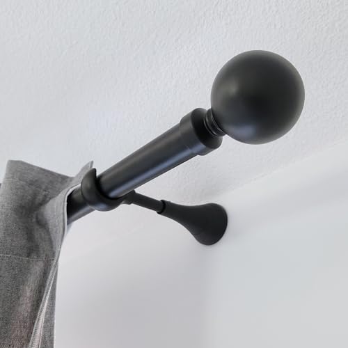 Heavy Duty Curtain Rod Brackets for Wall, 6 inch Adjustable Curtain Rod Brackets Extra Long Over Blinds Holder for Heavy Curtains 2 pcs Extended Window Hardware Wall Mounted Hangers Set of Two Black