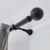 Heavy Duty Curtain Rod Brackets for Wall, 6 inch Adjustable Curtain Rod Brackets Extra Long Over Blinds Holder for Heavy Curtains 2 pcs Extended Window Hardware Wall Mounted Hangers Set of Two Black