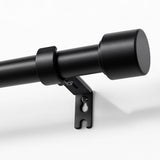 Joydeco Curtain Rods for Windows 32-120 Inch, 1 Inch Diameter Heavy Duty Adjustable Black Curtain Rods for Bedroom, Kitchen, Sliding Glass Door