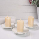 White Iron Plate Candle Holder,Decorative Iron Pillar Candle Holder, Set of 3,Candle Stand for Wax Candles
