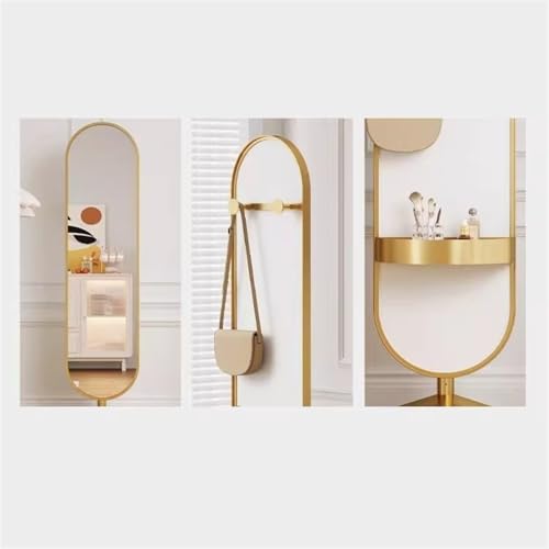 Decorative Luxury Full-Length Mirror Home Use Women's Bedroom Floor-Standing Dressing Rotatable for Living Room