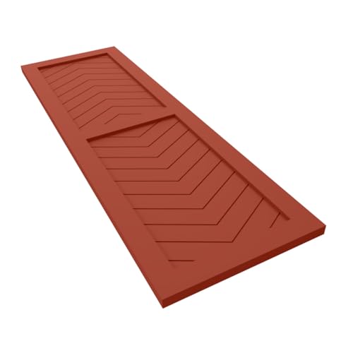 18"W x 28"H True Fit PVC Two Panel Chevron Modern Style Fixed Mount Shutters, Colorful Leaves (Per Pair - Hardware Not Included)