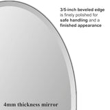 Oval Mirror Frameless Bathroom Mirror for Over Sink, Beveled Polished Wall Mirror for Bathroom, Bedroom, Vanity and Entryway 16" x 24"