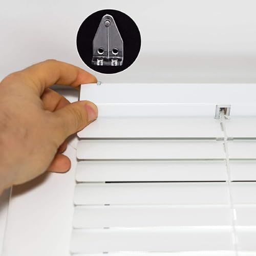BBTO 40 Pcs 1 Inch Blind Hold Down Brackets Clear Plastic Blinds Hooks Bottom Rail Hold Clips Replacements Mini Horizontal Blinds Shades Windows Doors or Home or Rv