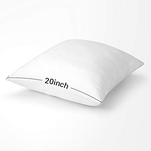 OTOSTAR Throw Pillows Inserts 20x20 Inches, Set of 8 Square Form Cushion Stuffer for Couch, Sofa, Bed - Indoor Decorative Pillows Inserts - White