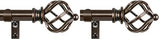 KAMANINA Bronze Curtain Rod 32 to 58 Inch(2.6-4.8ft), Adjustable Curtain Rods for Windows 28 to 48 Inch, 3/4 Inch Splicing Drapery Rods with Twisted Cage Finial (Pack of 2)